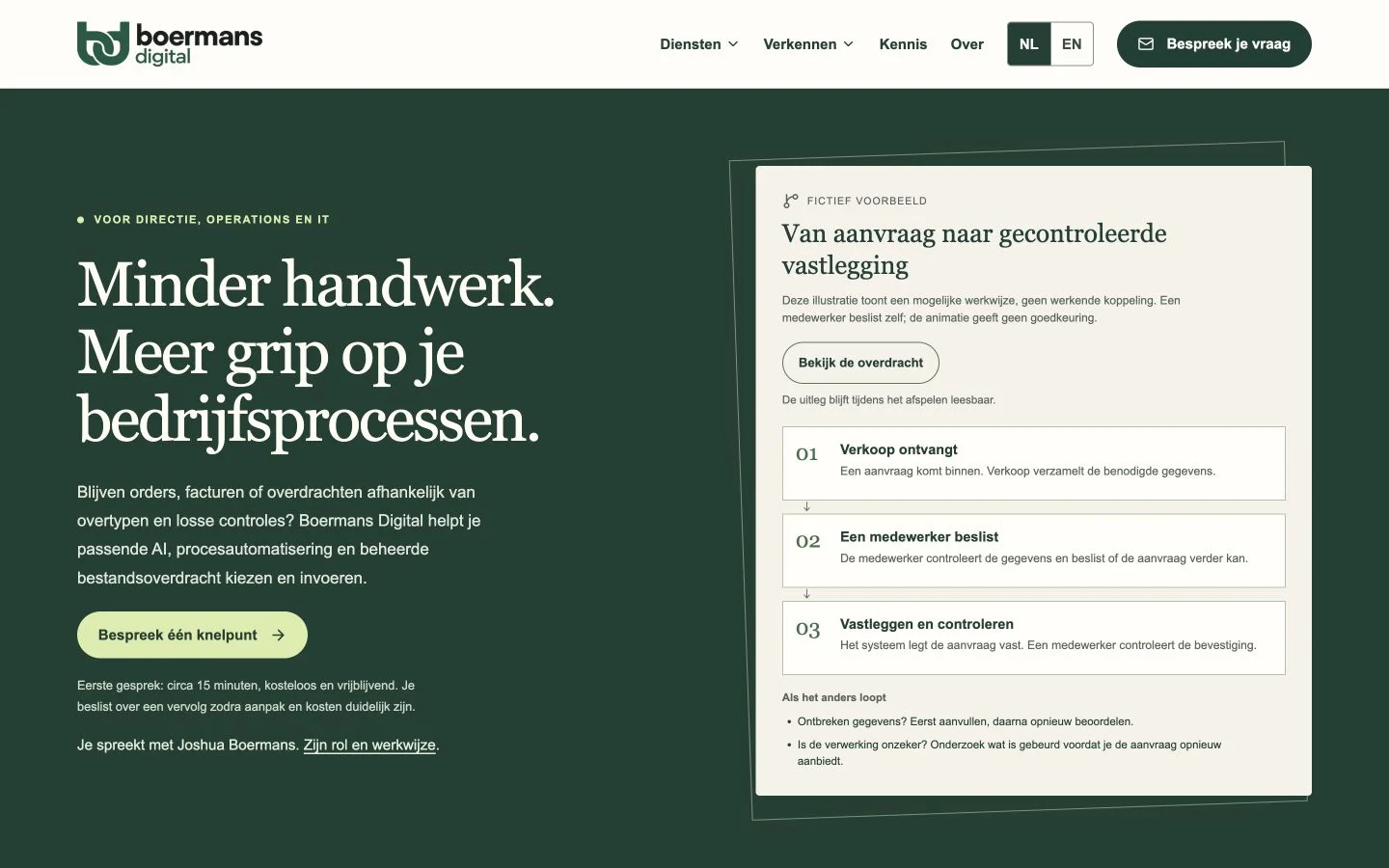 Desktopweergave van Boermans Digital