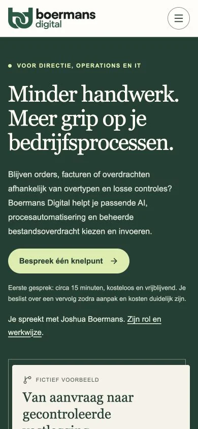 Mobiele weergave van Boermans Digital