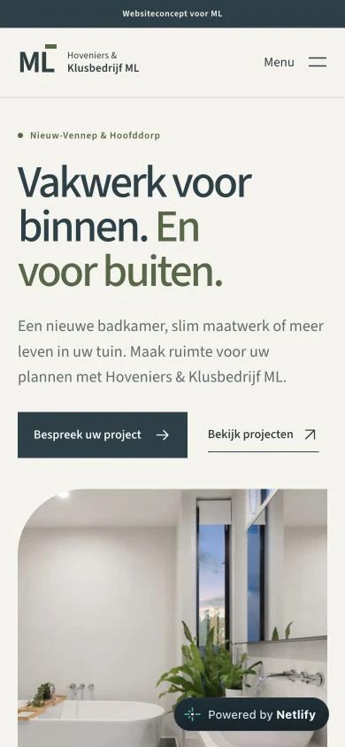 Mobiele weergave van Hoveniers & Klusbedrijf ML
