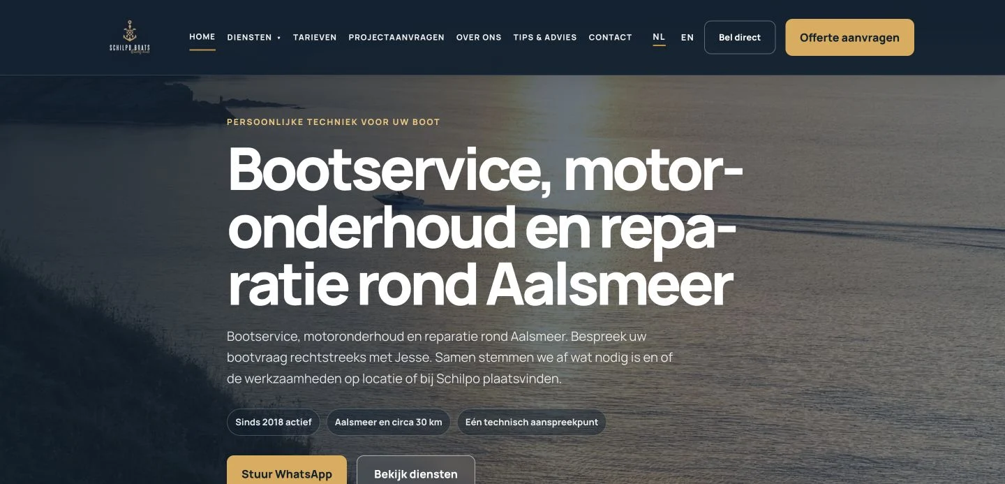 Desktopweergave van Schilpo Boats
